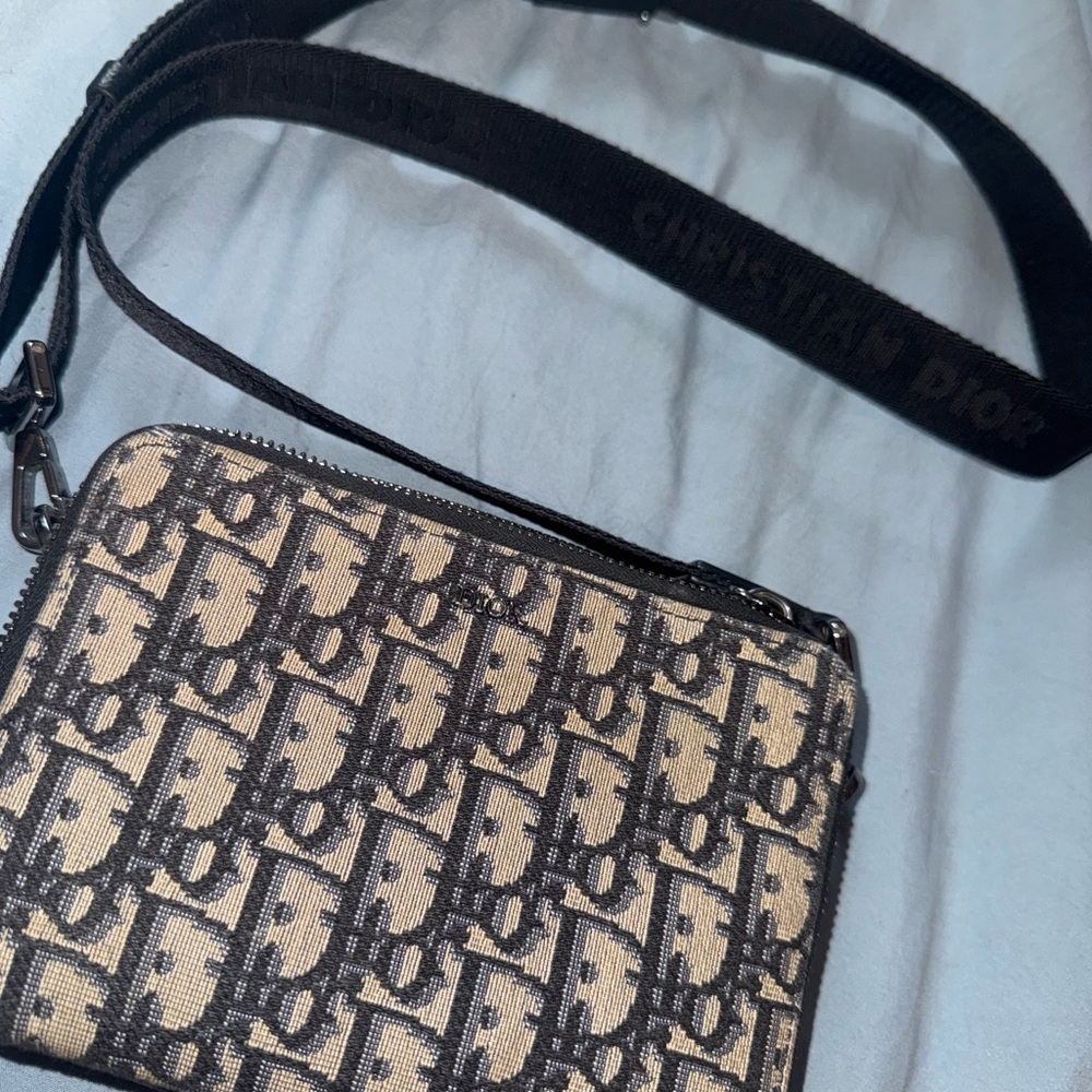 Dior Black and Cream Monogram Crossbody Bag